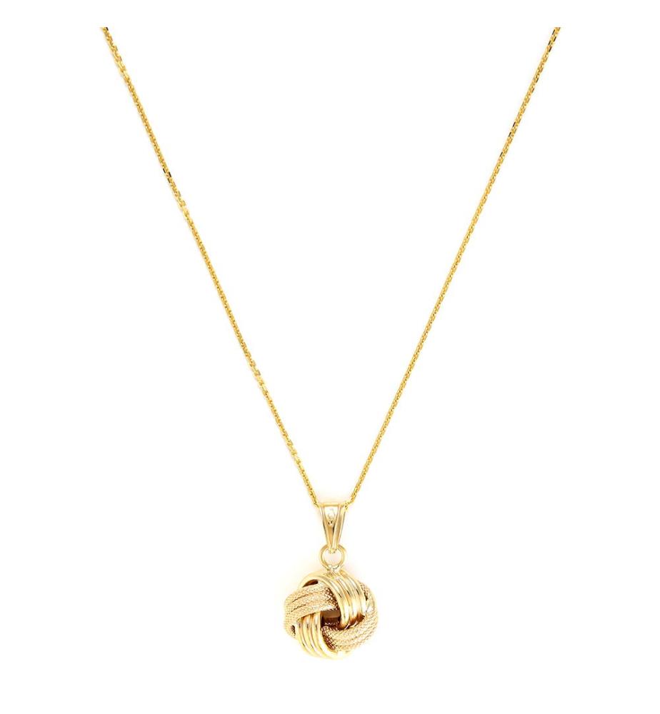 Pendant Noeud Torsadé 12mm - Yellow Gold 375/1000