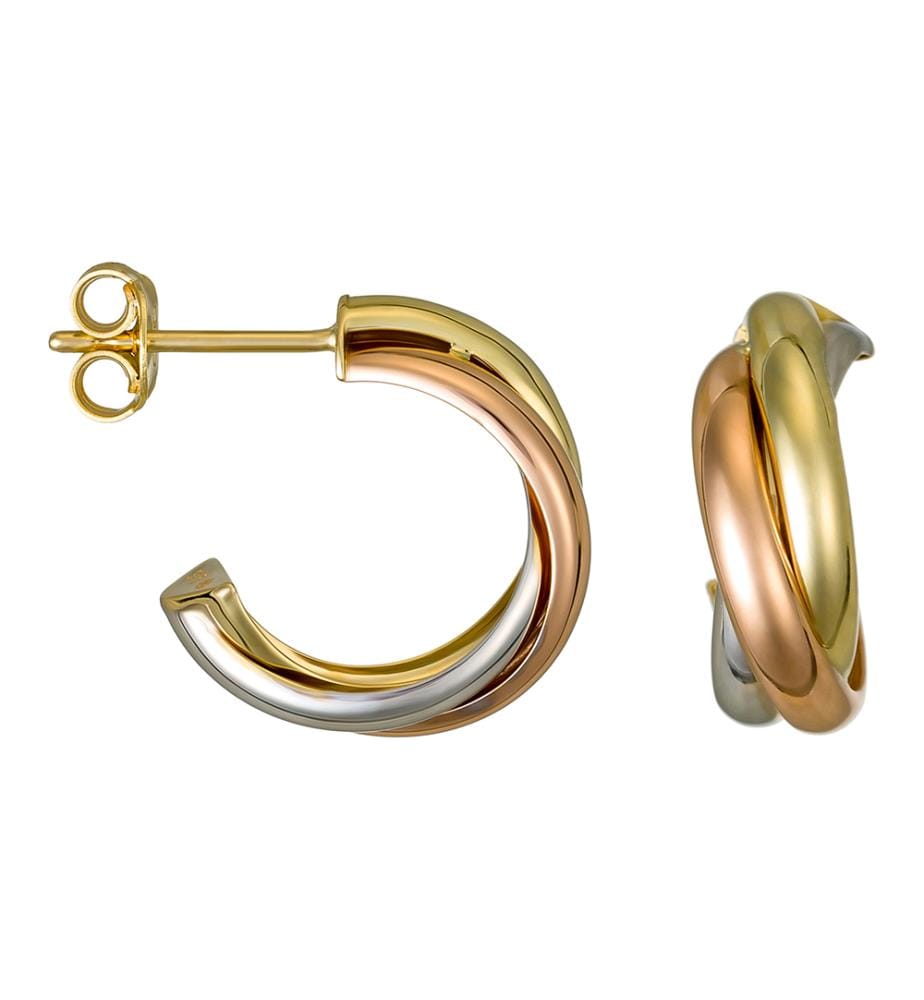 Earrings Créoles Tri Or - Gold Tricolor 375/1000