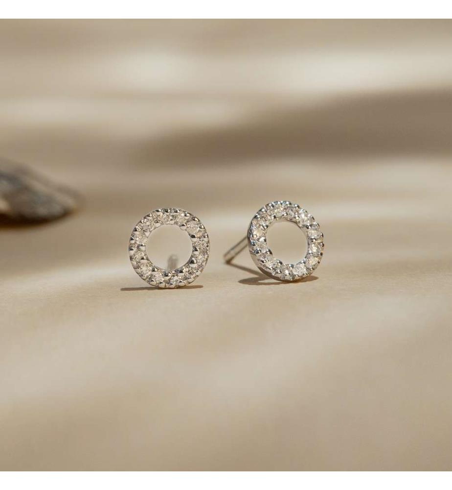 Boucles d'Oreilles Simplicité - Or Blanc 375/1000