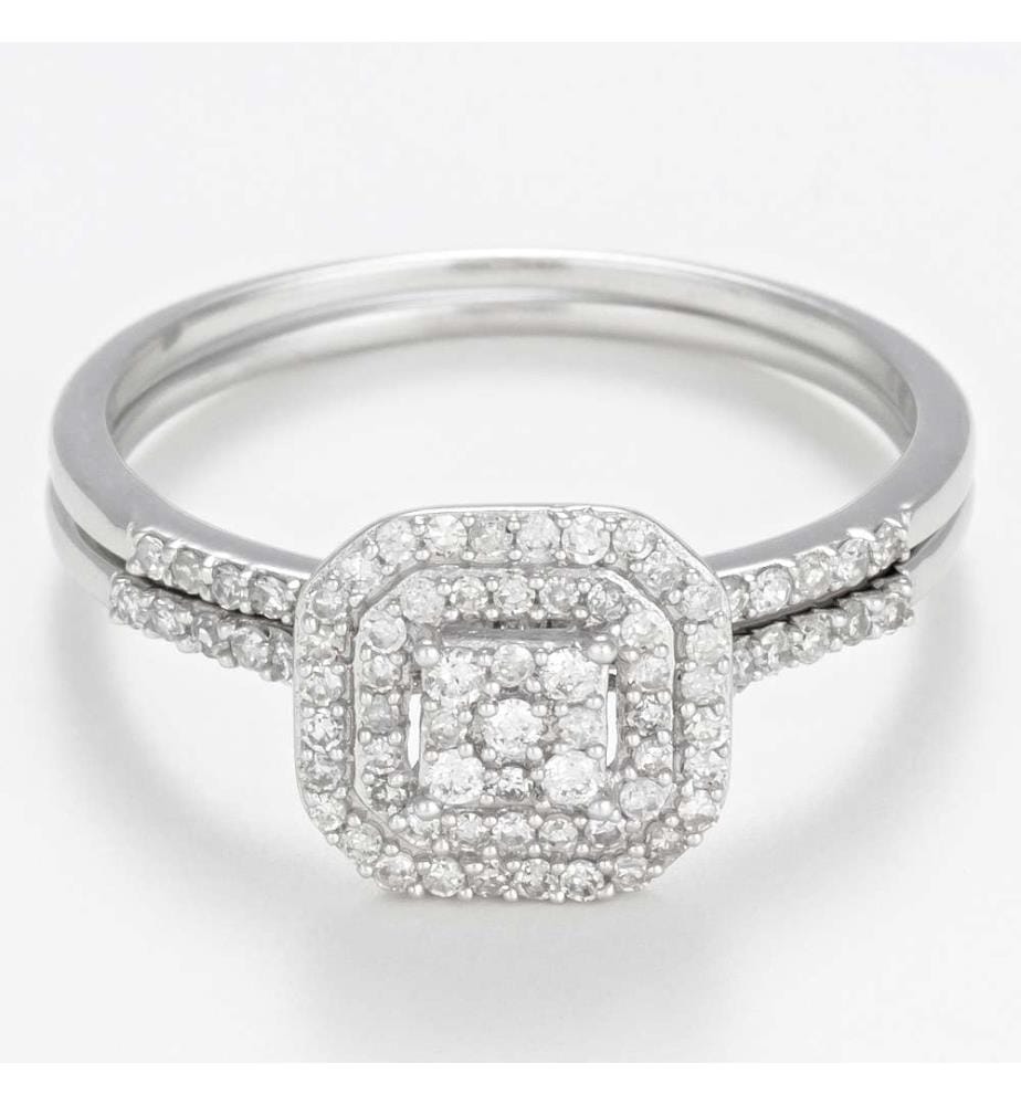 Duo Antique Ring - Weissgold 375/1000