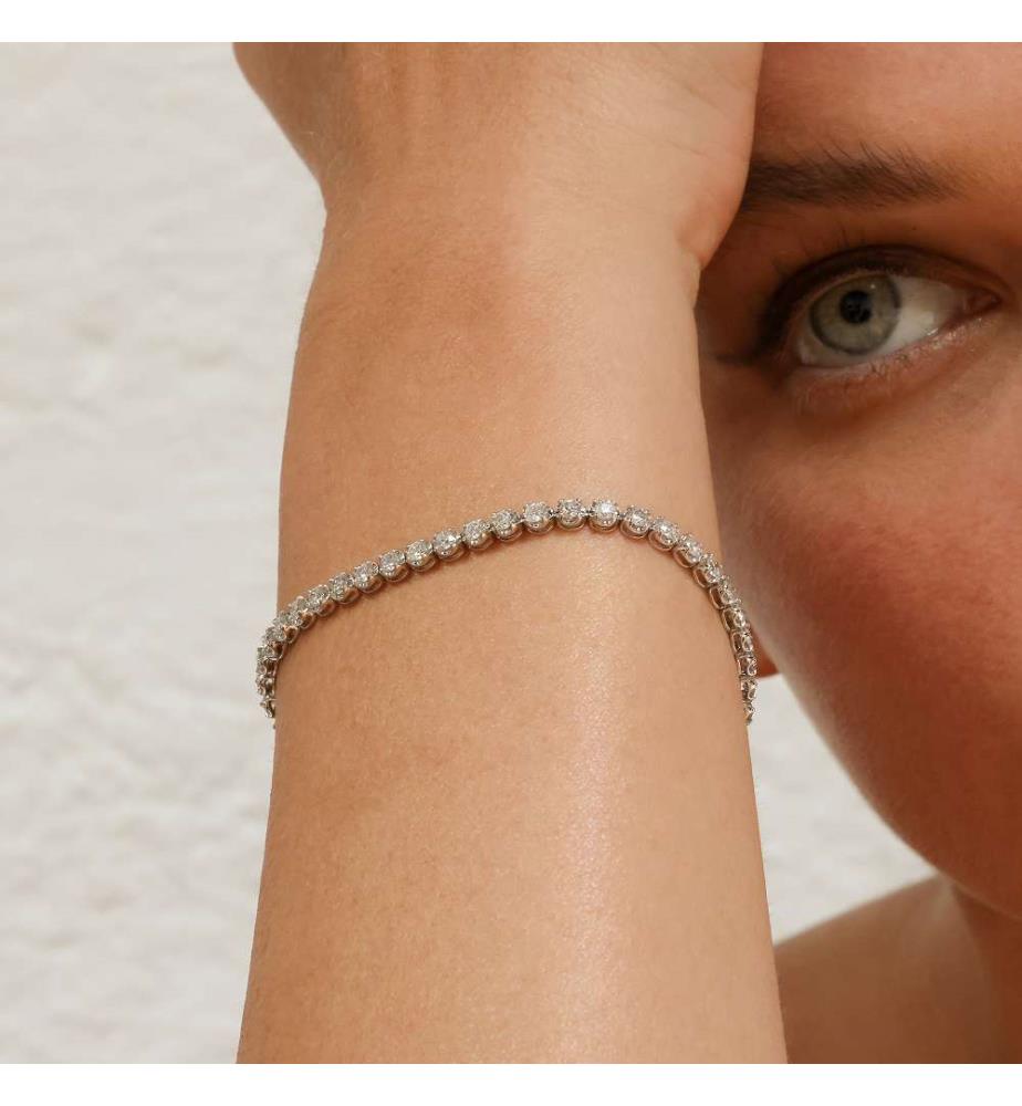 Armband Fluss 3 Karat - Weissgold 375/1000