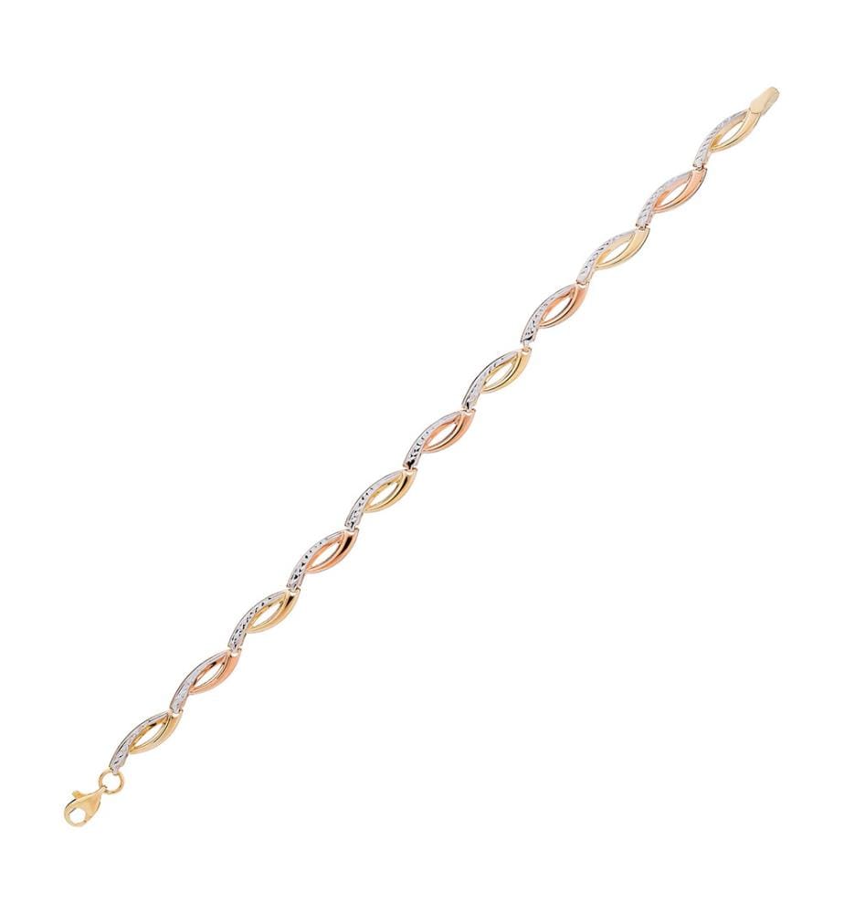 Armband Donatella - Dreifarbiges Gold 375/1000