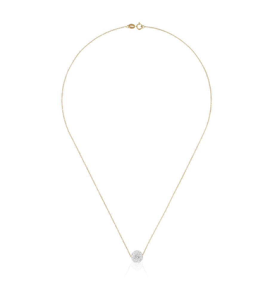 Halskette Crystal Bulle - Gelbgold