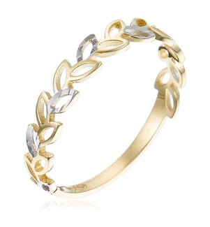 Ring Feuille Détachée - Zweifarbiges Gold 375/1000