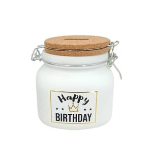 Trendcompany - Tirelire Happy Birthday Verre