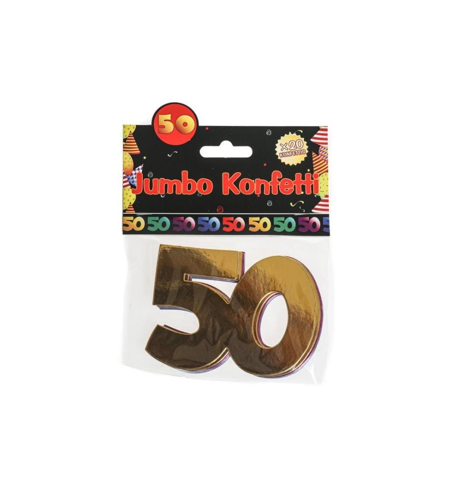 Trendcompany - Konfetti 50. Geburtstag 7.5 x 10 cm, Mehrfarbig, 20 Stück
