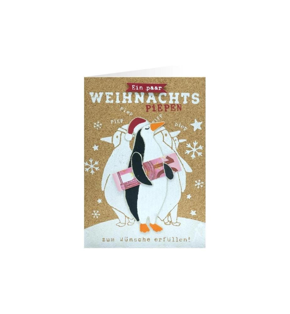 SHEEPWORLD - Weihnachtskarte Kork Pinguine 11 x 16 cm