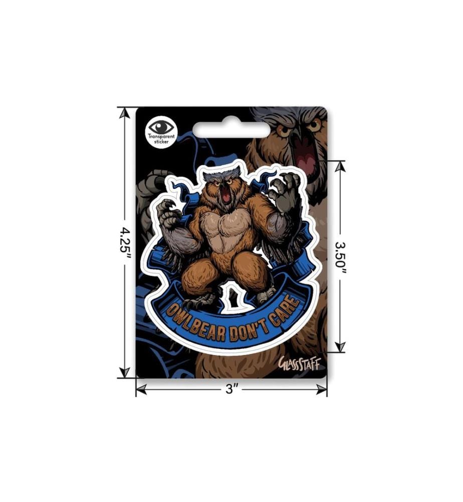 Glass Staff - Owlbear Don't Care Sticker Blau