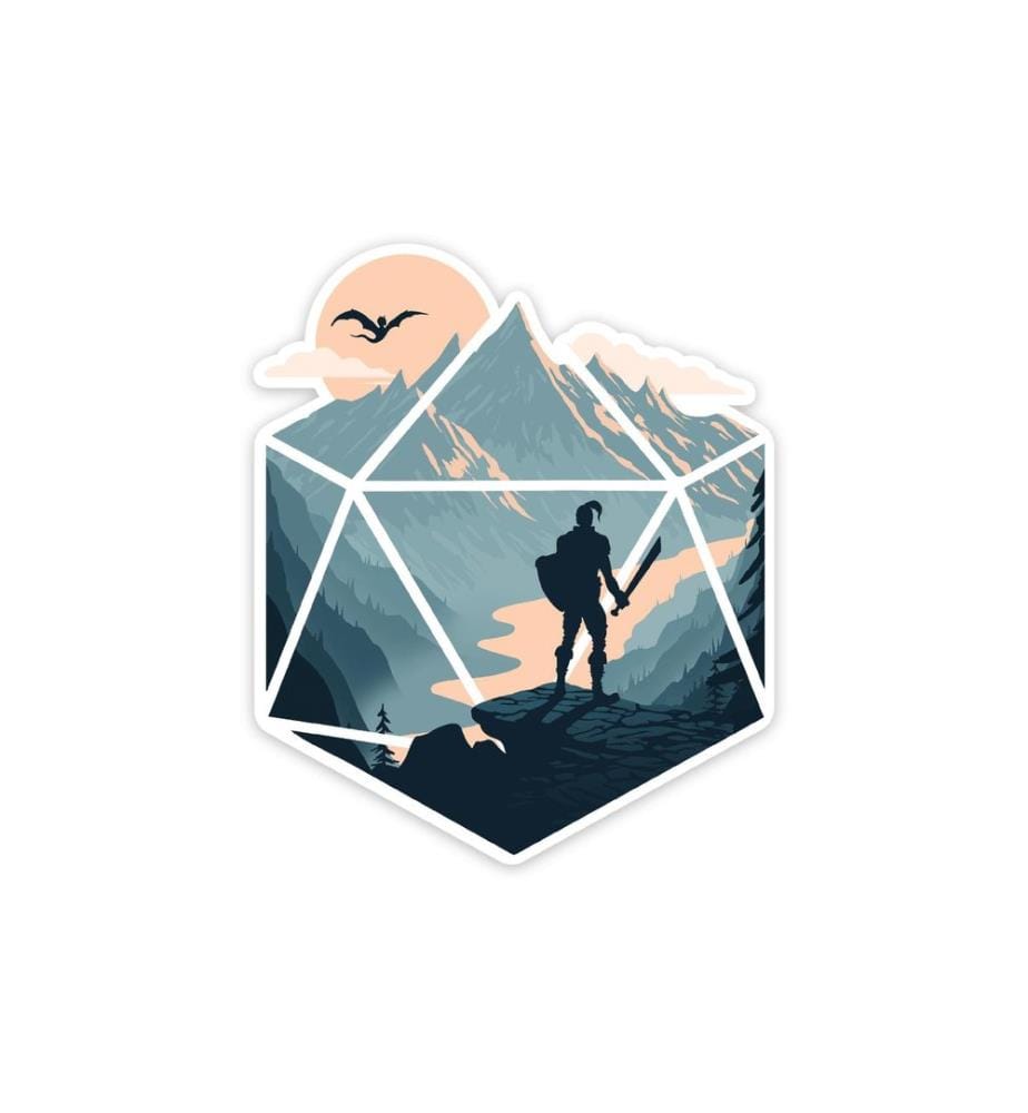 Glass Staff - The d20 Champion Sticker Blau