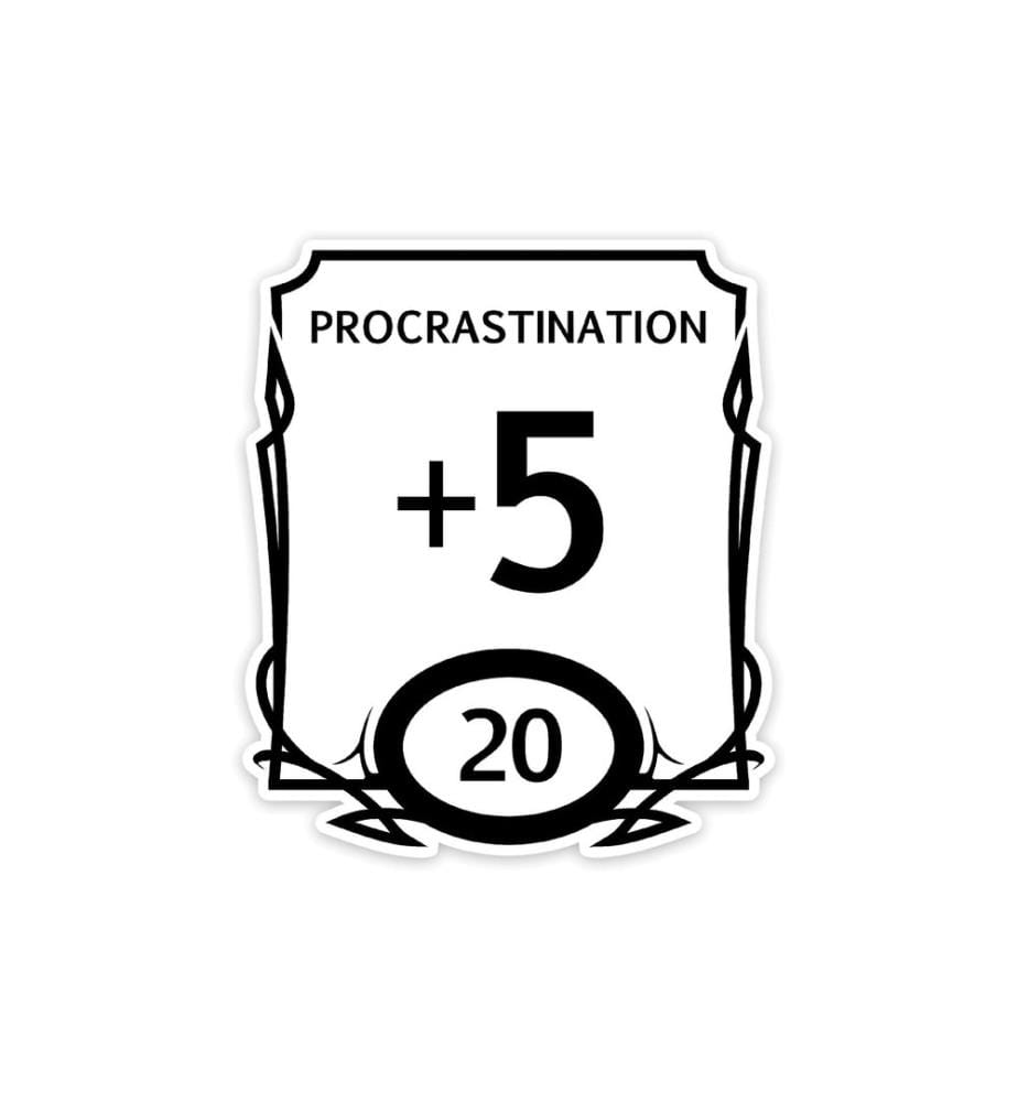 Glass Staff - Stat Block Procrastination Sticker noir/blanc