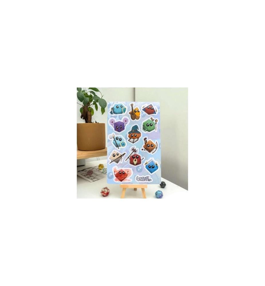 Glass Staff - Sticker Kawaii Dice Classes Mehrfarbig