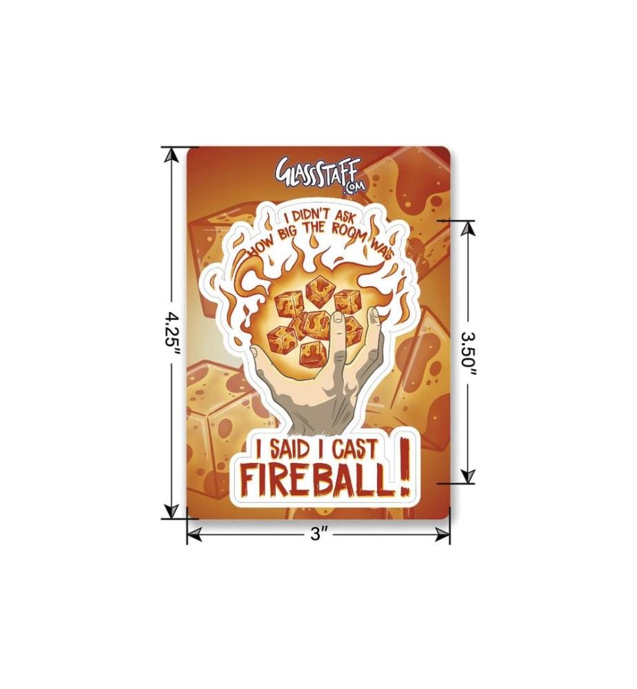 Glass Staff - I Cast Fireball Sticker Beige/Orange/Rot