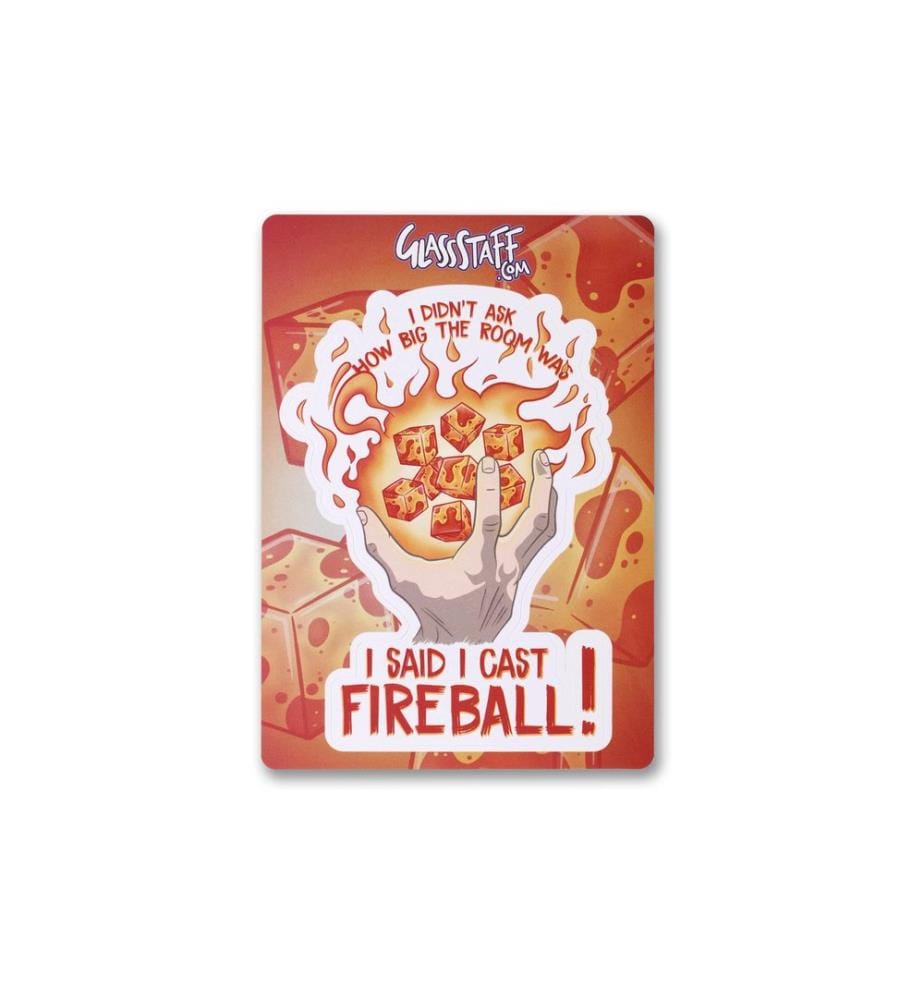 Glass Staff - I Cast Fireball Sticker Beige/Orange/Rot