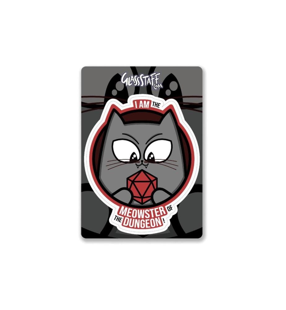 Glass Staff - Meowster of the Dungeon Sticker Mehrfarbig
