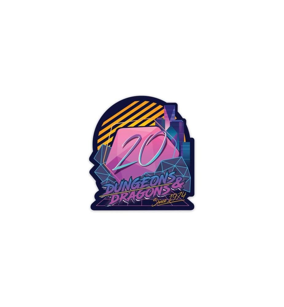 Glass Staff - Sticker Holographic Retro D20 Mehrfarbig