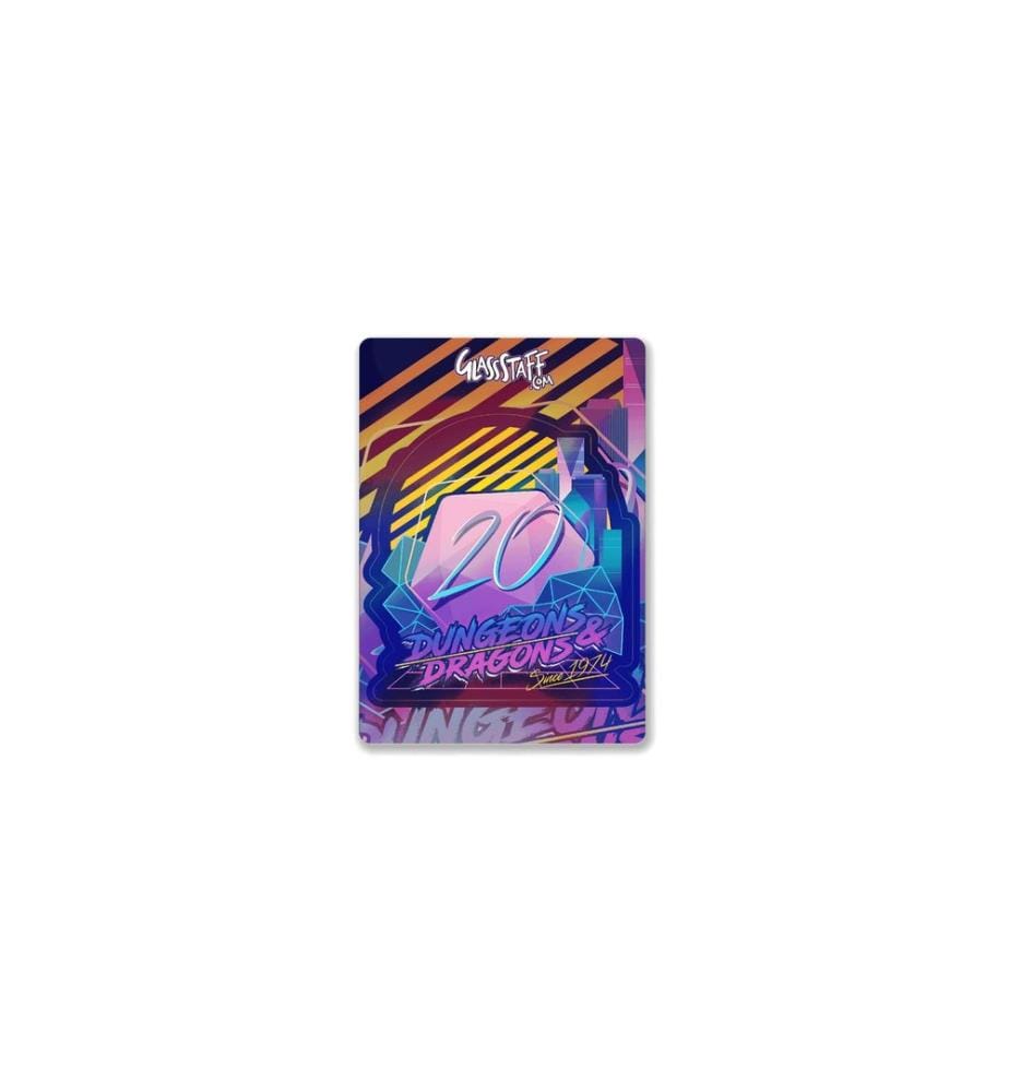 Glass Staff - Sticker Holographic Retro D20 Mehrfarbig