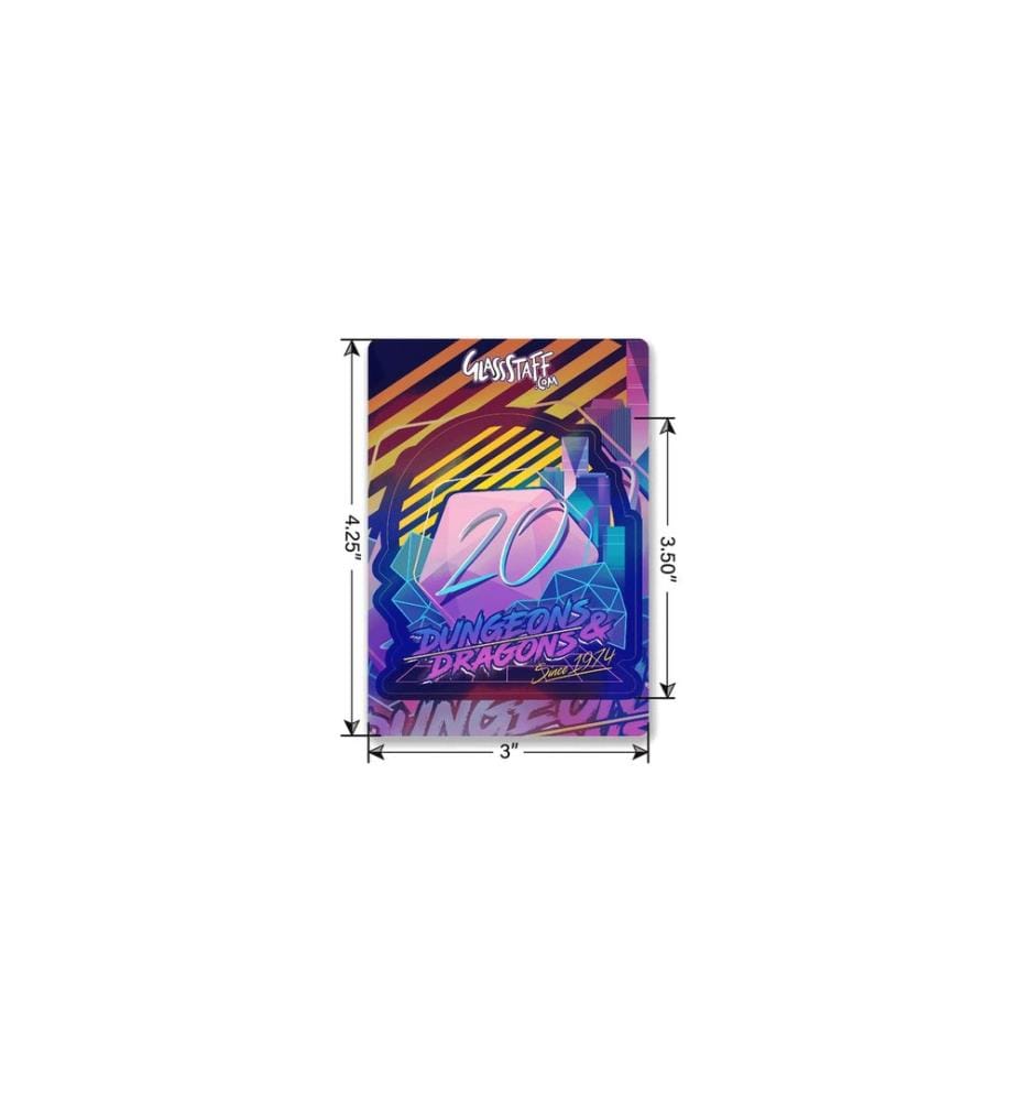 Glass Staff - Sticker Holographic Retro D20 Mehrfarbig