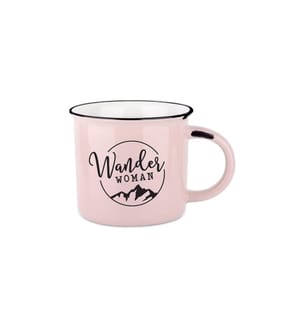 Grafik Werkstatt Tasse vintage Bergglück, Wanderwoman