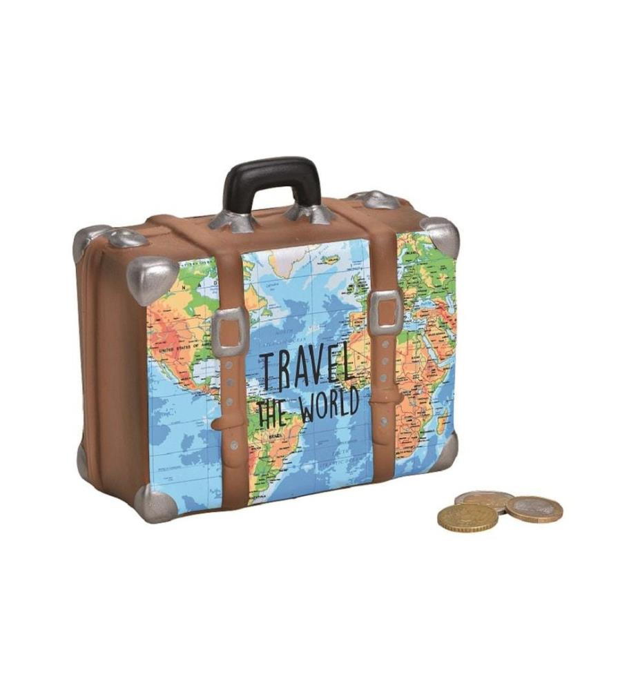 Tirelire G. Wurm Valise Carte du monde 6 x 14 x 13 cm