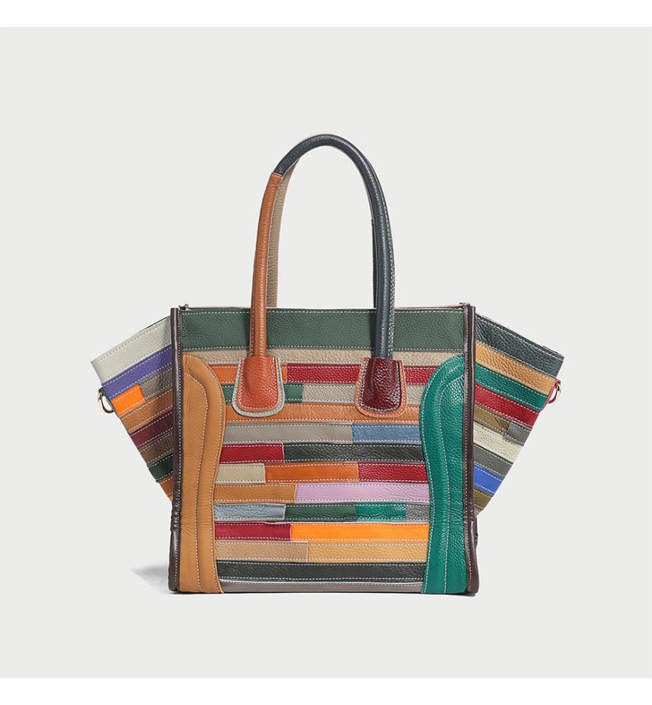 Patchwork-Einkaufstasche mehrfarbig - Mehrfarbig