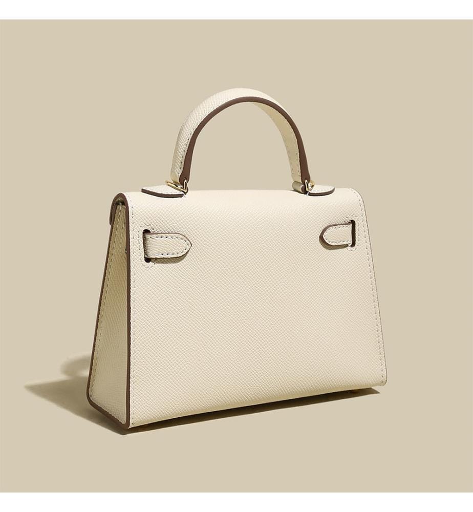 Trapezförmige Handtasche - Elfenbein