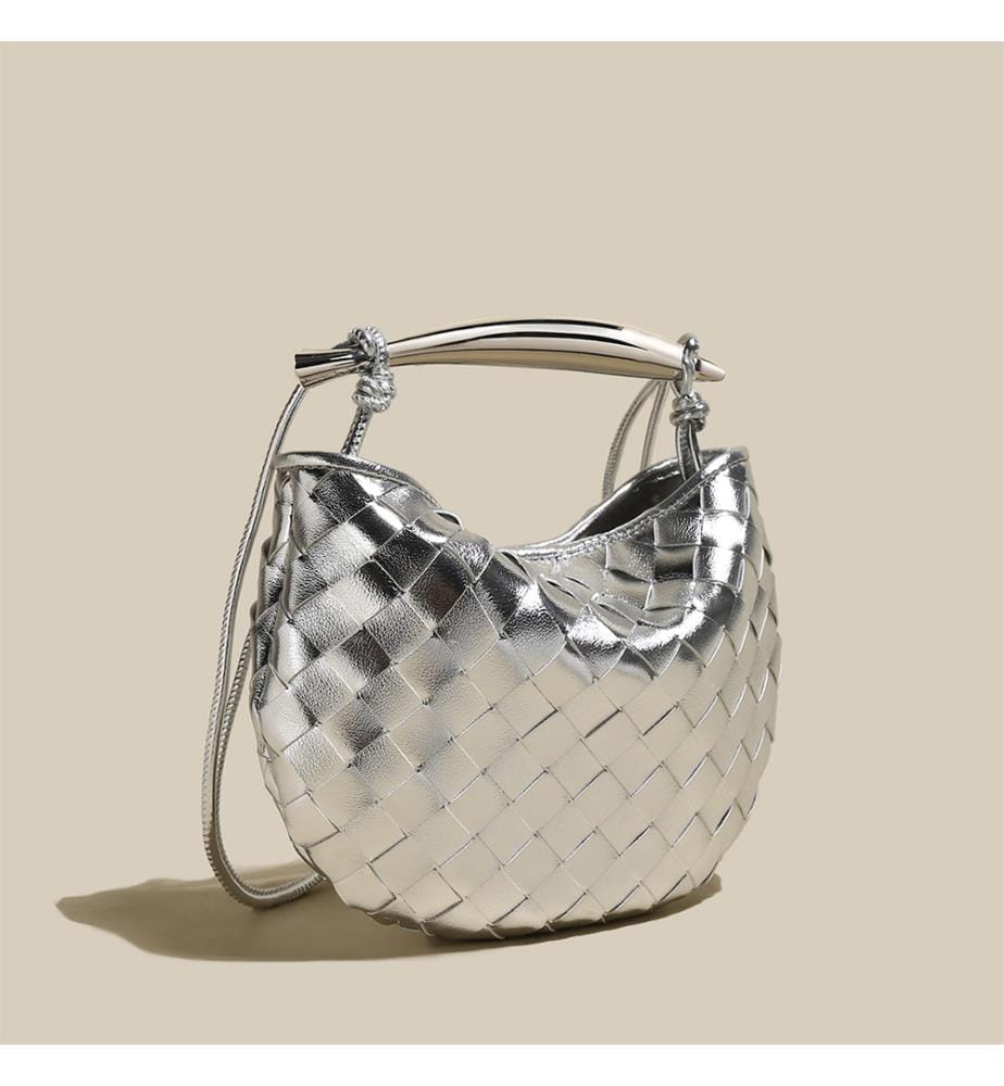 Hobo-Tasche Riviera geflochten - Silber