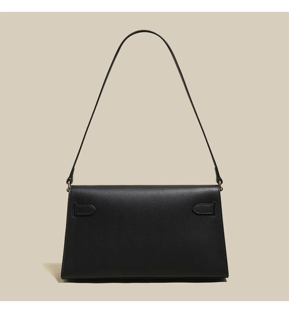 Camille Tasche aus genarbtem Leder - Schwarz