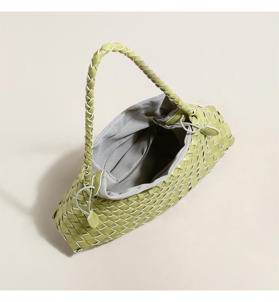 Mini borsa a trapezio intrecciata - Avocado