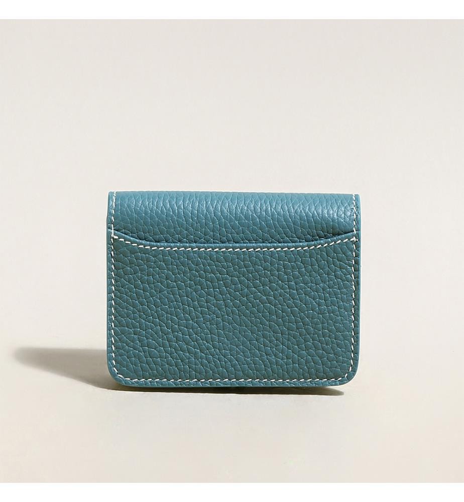 Brieftasche mit Schulterriemen aus Leder - Blau