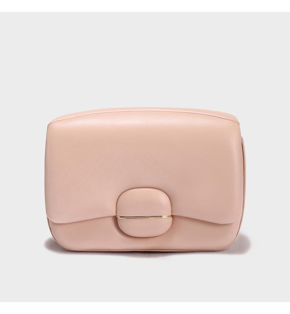 Strukturierte Schnallen-Tasche - Nude