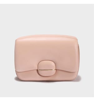 Strukturierte Schnallen-Tasche - Nude
