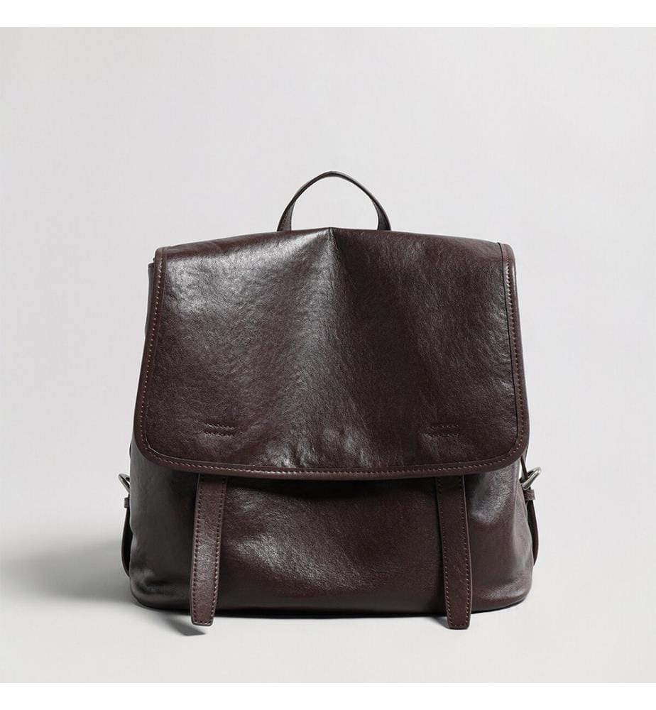 Rucksack aus geöltem Leder - Chocolate