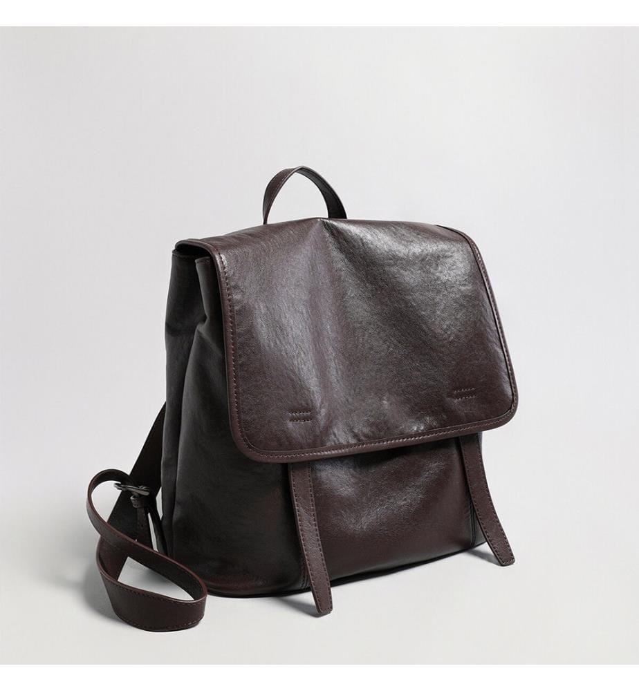 Rucksack aus geöltem Leder - Chocolate