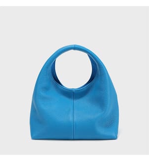 Hobo-Tasche aus Premium-Leder - Blau