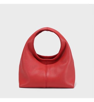 Hobo-Tasche aus Premium-Leder - Rot
