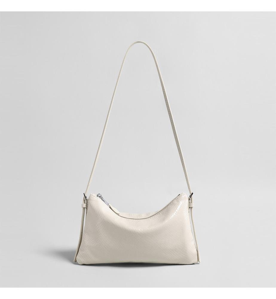 Borsa mini hobo effetto serpente - Avorio