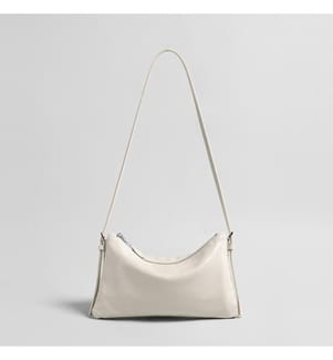Mini Hobo-Tasche in Schlangenoptik - Elfenbeinfarben
