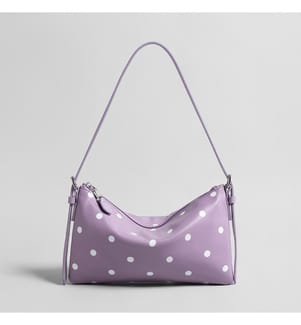 Weiche Hobo-Tasche mit Punkten - Lila