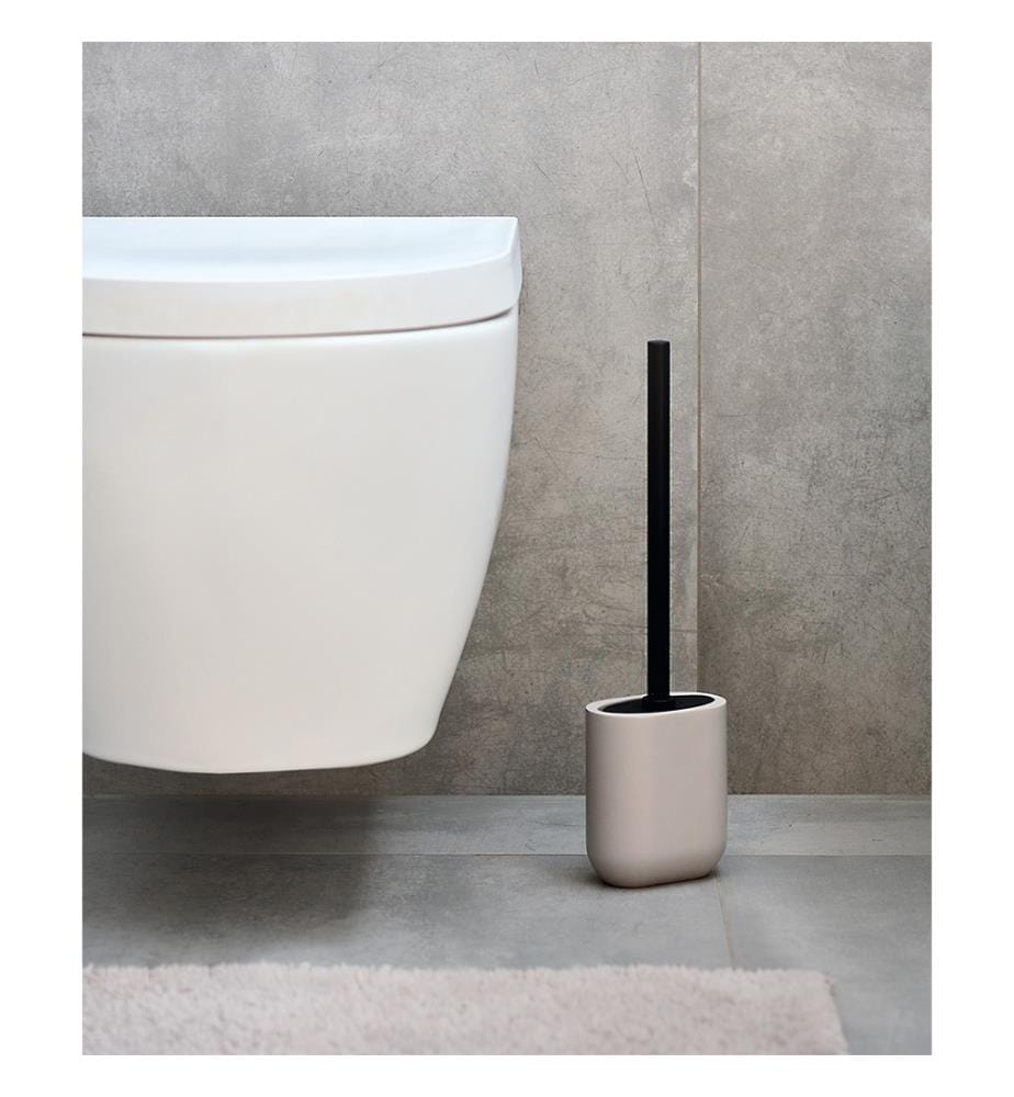 Toilet brush, polyresin/stainless steel/TPR, greige