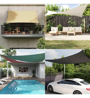 Voile de parasol tissu oxford rectangulaire 2x4,5 m terre cuite