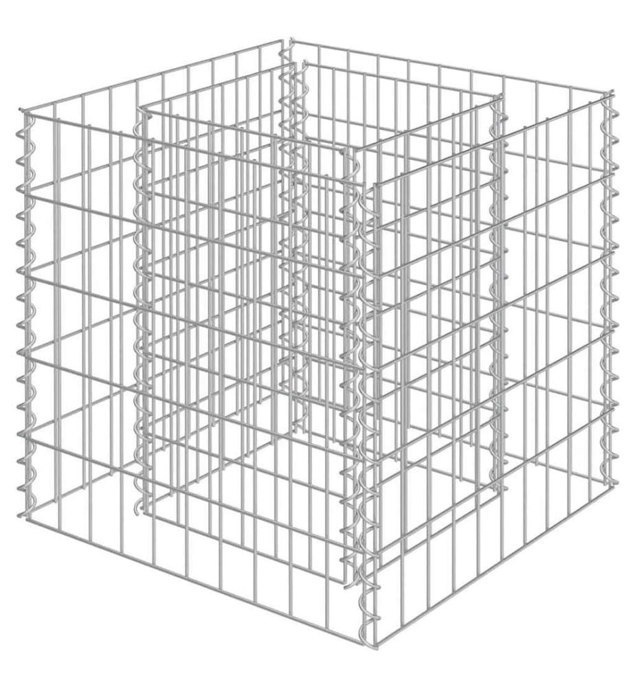 Gabionen-Hochbeet Verzinkter Stahl 50×50×50 cm