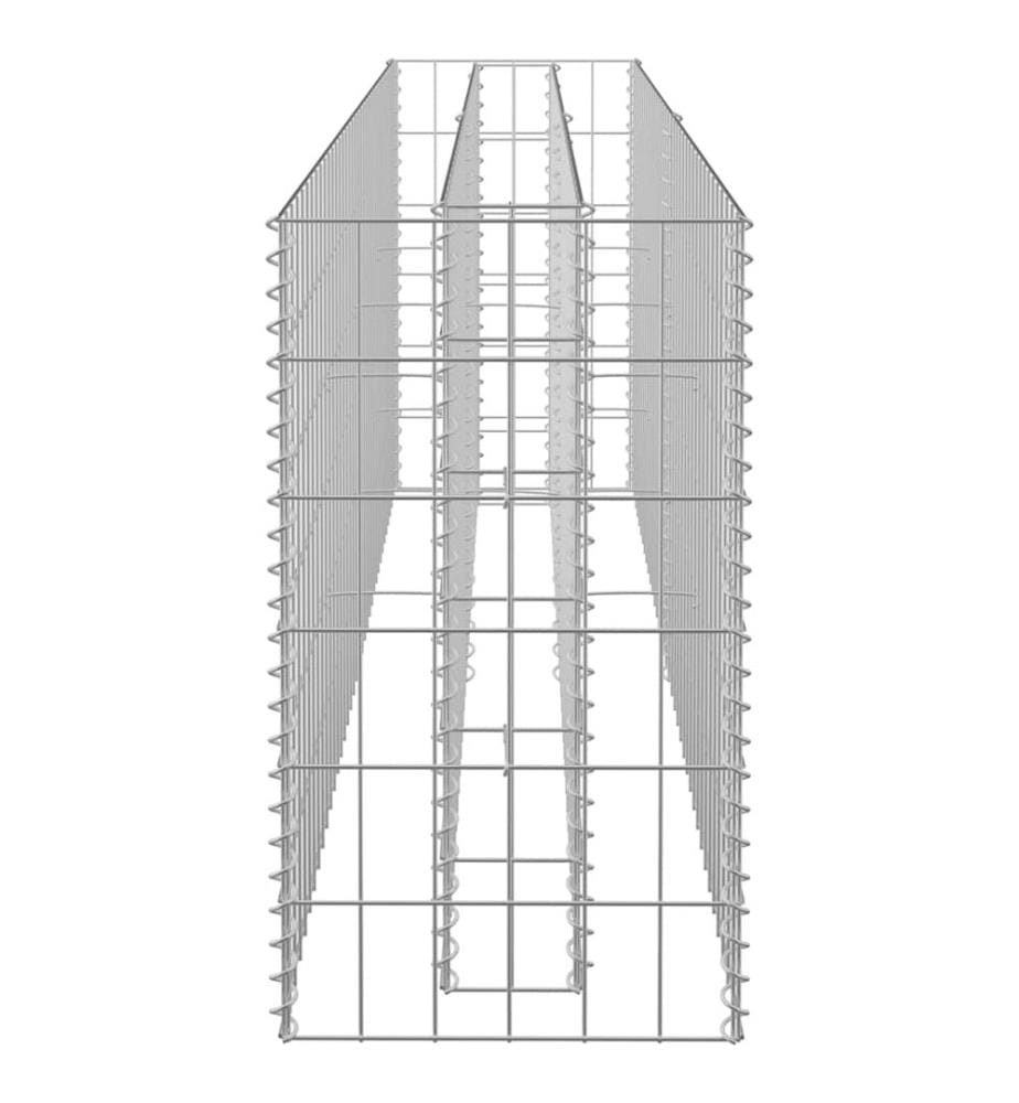 Gabionen-Hochbeet Verzinkter Stahl 180×30×60 cm