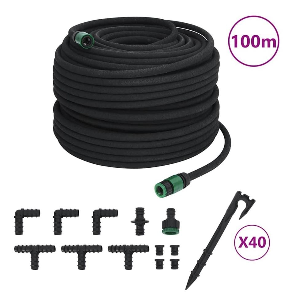 Tropfschlauch Schwarz 0,6" 100 m Gummi