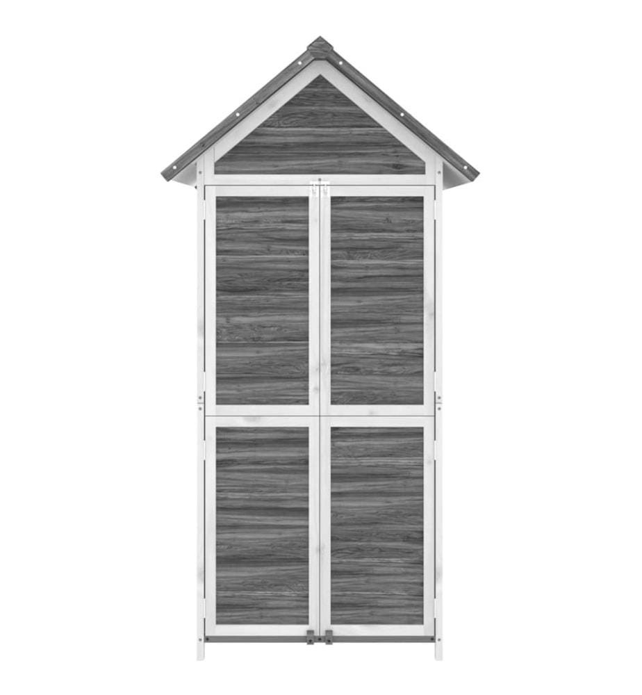 Abri à outils de jardin gris 89x52,5x175 cm bois massif pin