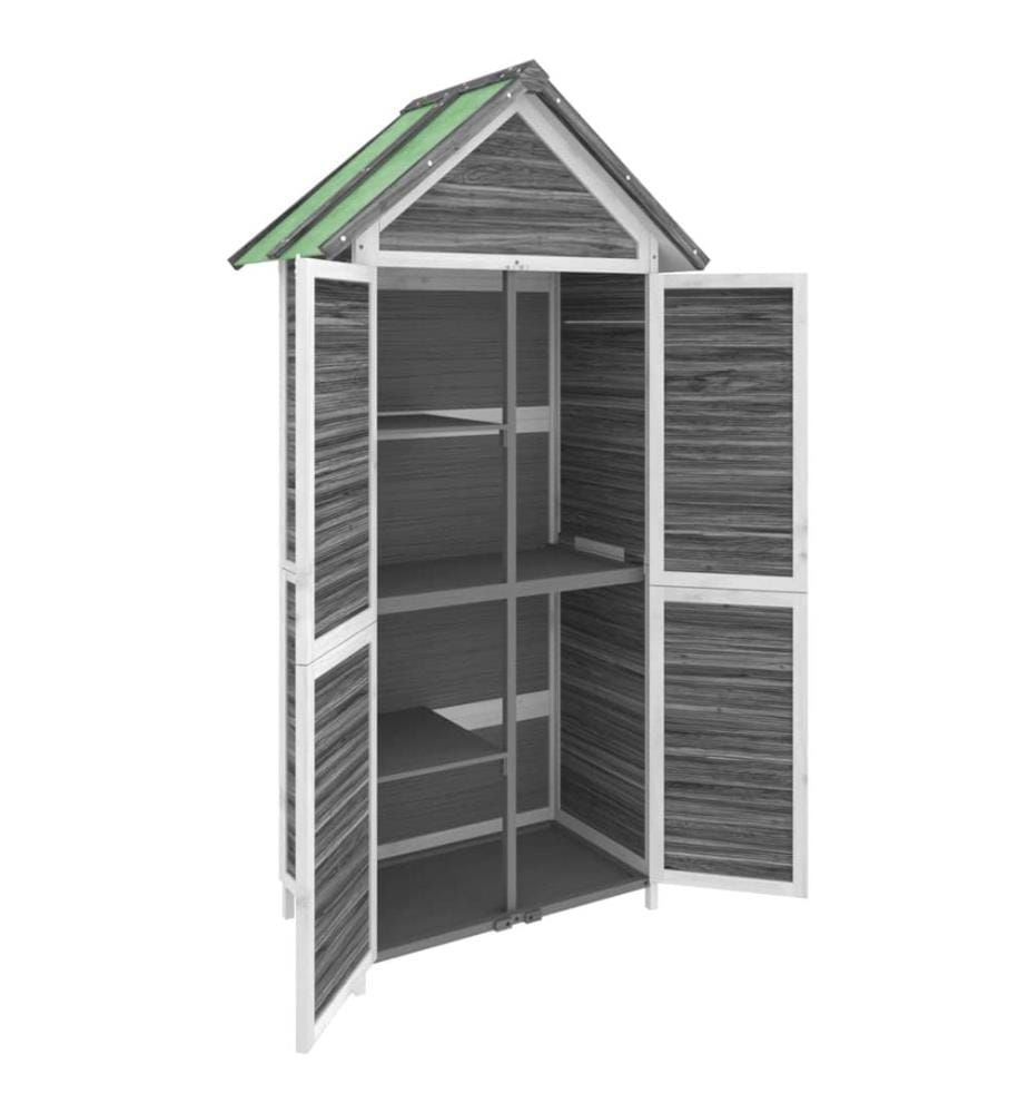 Abri à outils de jardin gris 89x52,5x175 cm bois massif pin