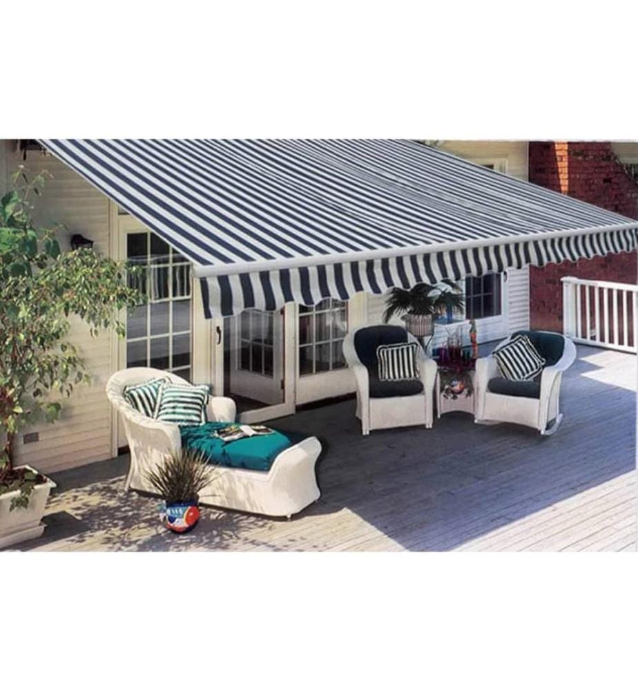 Gelenkarmmarkise Handbetrieben 300 cm Blau/Weiss