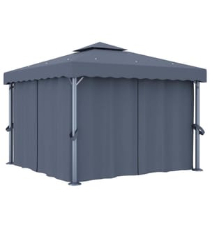 Tonnelle avec rideau 3x3 m Anthracite Aluminium