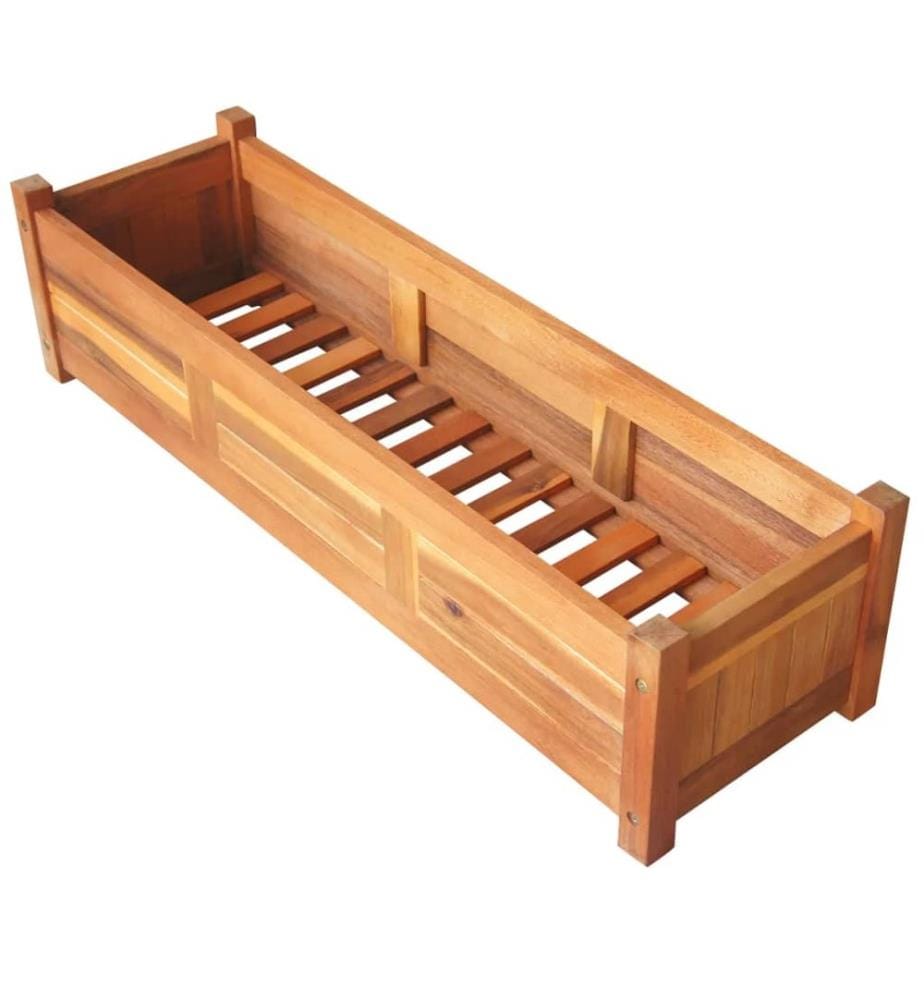 Garten-Hochbeete 2 Stk. Akazienholz 100x30x25 cm