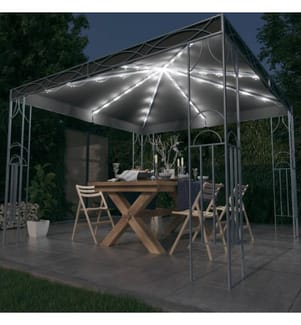 Tonnelle avec guirlande lumineuse à LED 300x300 cm Anthracite