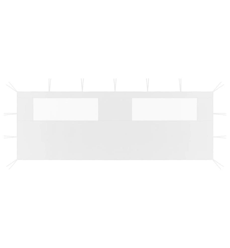 Pavillon-Seitenwand mit Fenstern 6x2 m Weiss